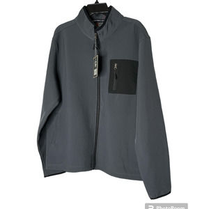 New Vintage 1946 Mens Coat Size Size L in Gray w/Black Trim Washed Stoned Beaten